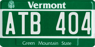 VT license plate ATB404