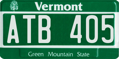 VT license plate ATB405