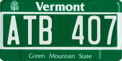 VT license plate ATB407