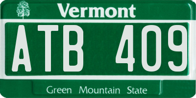 VT license plate ATB409