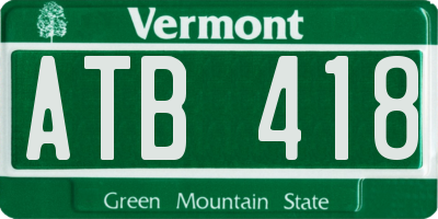 VT license plate ATB418