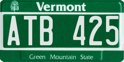 VT license plate ATB425