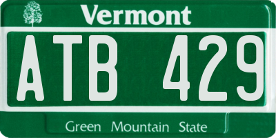 VT license plate ATB429