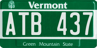 VT license plate ATB437