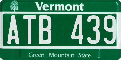VT license plate ATB439