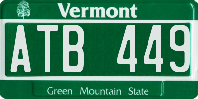 VT license plate ATB449