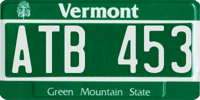 VT license plate ATB453