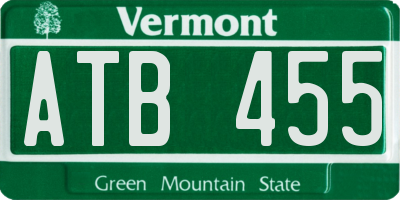 VT license plate ATB455
