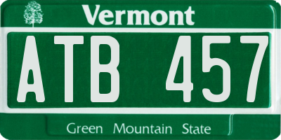 VT license plate ATB457