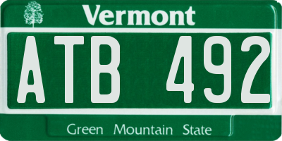 VT license plate ATB492