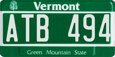 VT license plate ATB494