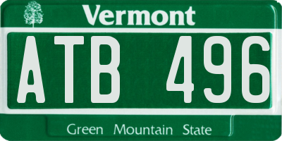 VT license plate ATB496