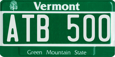 VT license plate ATB500