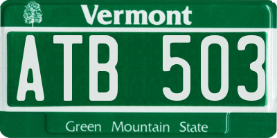 VT license plate ATB503