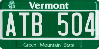 VT license plate ATB504