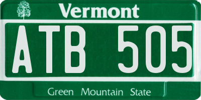VT license plate ATB505