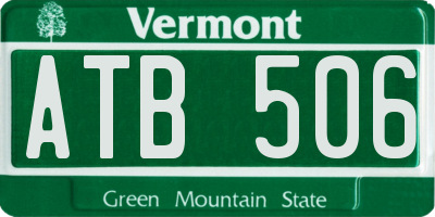 VT license plate ATB506