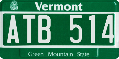VT license plate ATB514