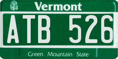 VT license plate ATB526