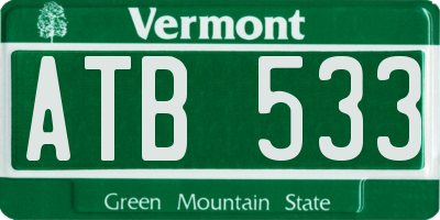 VT license plate ATB533