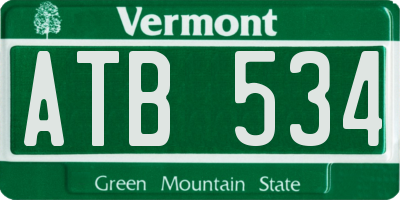 VT license plate ATB534