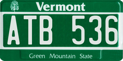 VT license plate ATB536