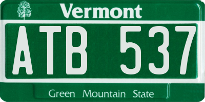 VT license plate ATB537