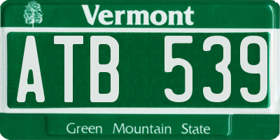 VT license plate ATB539
