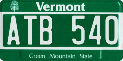VT license plate ATB540