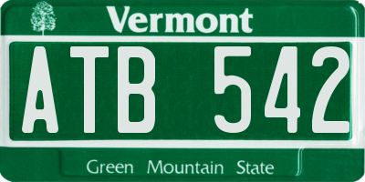 VT license plate ATB542