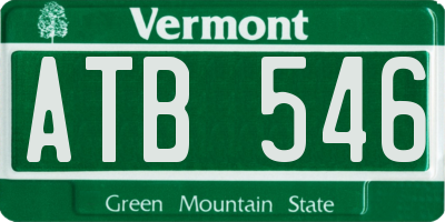 VT license plate ATB546