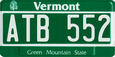VT license plate ATB552