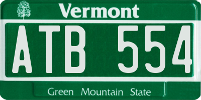 VT license plate ATB554