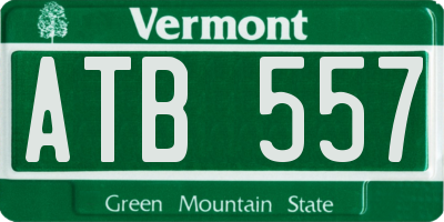 VT license plate ATB557