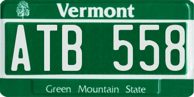 VT license plate ATB558