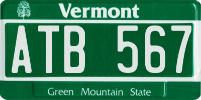 VT license plate ATB567