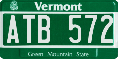 VT license plate ATB572