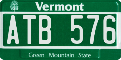 VT license plate ATB576