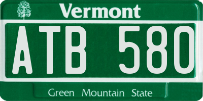 VT license plate ATB580