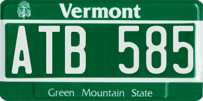 VT license plate ATB585