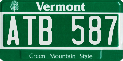 VT license plate ATB587