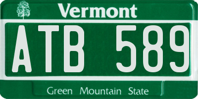 VT license plate ATB589