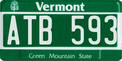 VT license plate ATB593