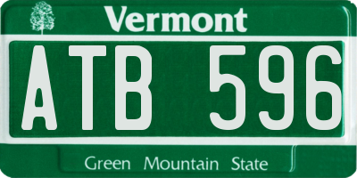VT license plate ATB596