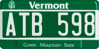 VT license plate ATB598