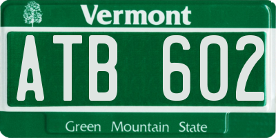 VT license plate ATB602