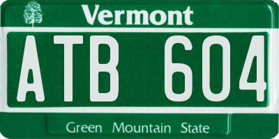 VT license plate ATB604