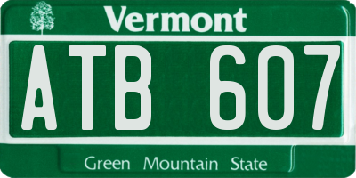VT license plate ATB607