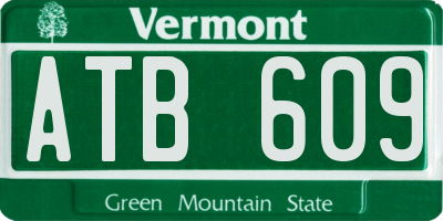 VT license plate ATB609