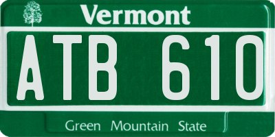 VT license plate ATB610